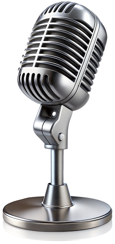 image of an old-fashined metal microphone
